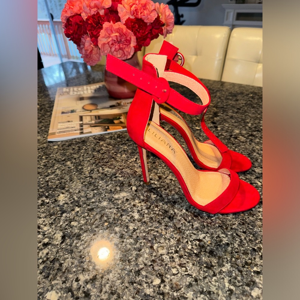 Red high sandals
